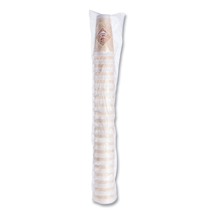 Cafe G Foam Hot/Cold Cups, 20 oz, Brown/Red/White, 20/Pack