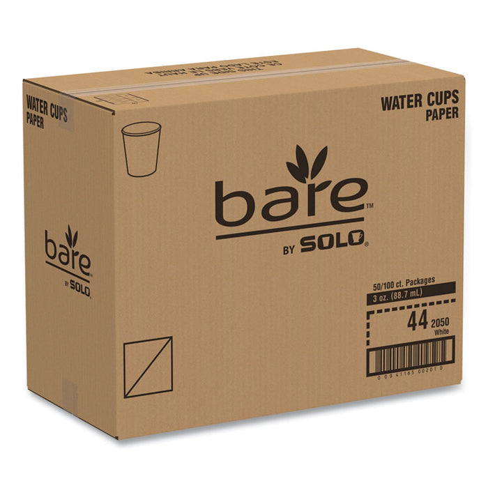 Paper Water Cups, ProPlanet Seal, 3 oz, White, 100/Bag, 50 Bags/Carton