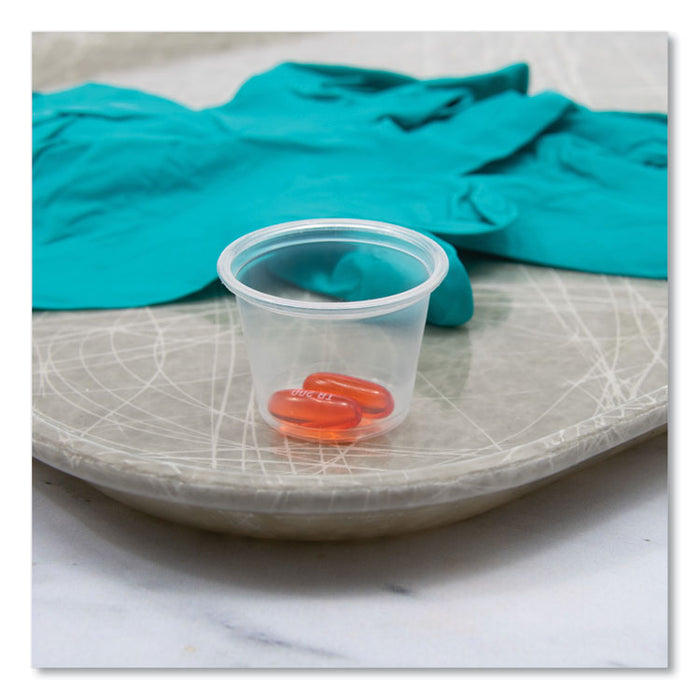 Conex Complements Portion/Medicine Cups, 1 oz, Plastic, Clear, 125/Bag, 20 Bags/Carton
