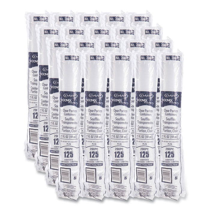 Conex Complements Portion/Medicine Cups, 2 oz, Plastic, Clear, 125/Bag, 20 Bags/Carton