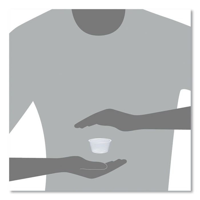 Conex Complements Portion/Medicine Cups, 2 oz, Plastic, Clear, 125/Bag, 20 Bags/Carton