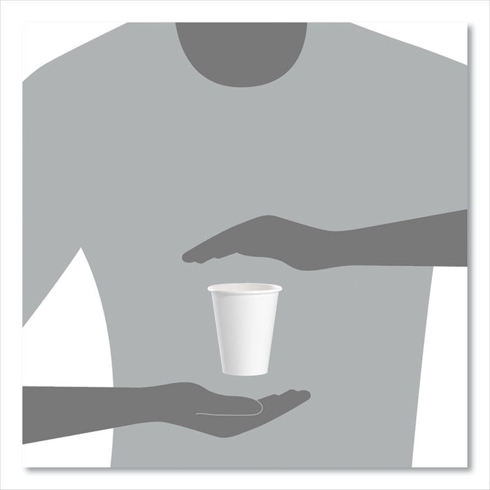 Single-Sided Poly Paper Hot Cups, 8 oz, White, 50/Bag, 20 Bags/Carton