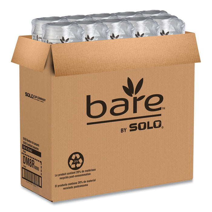Bare Eco-Forward RPET Deli Containers, ProPlanet Seal, 8 oz, 4.6" Diameter x 1.8" h, Clear, Plastic, 500/Carton