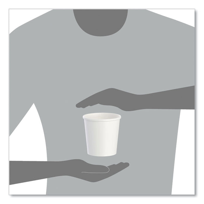 Flexstyle Double Poly Paper Containers, 16 oz, White, Paper, 25/Pack, 20 Packs/Carton