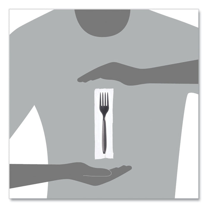 Reliance Mediumweight Cutlery, Fork, Plastic, Black, 1,000/Carton