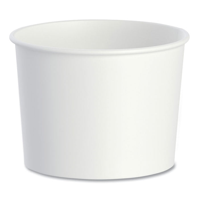 Double Poly Paper Food Container, Squat, 16 oz, White, 25/Pack, 20 Packs/Carton