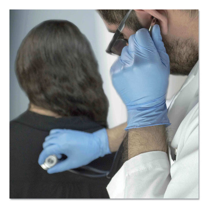 Nitrile Exam Gloves, Powder-Free, Medium, 3 mil Thick, 9.5" Long, Light Blue, 100/Box, 10 Boxes/Carton