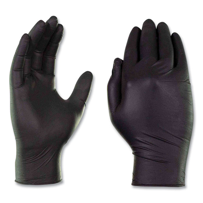 Nitrile Exam Gloves, Powder-Free, Medium, 3 mil Thick, 9.5" Long, Black, 100/Box, 10 Boxes/Carton