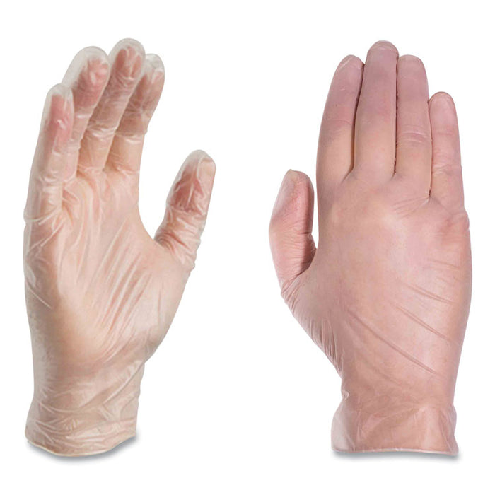 Industrial Vinyl Gloves, Powder-Free, Medium, 3 mil Thick, 9.5" Long, Clear, 100/Box, 10 Boxes/Carton
