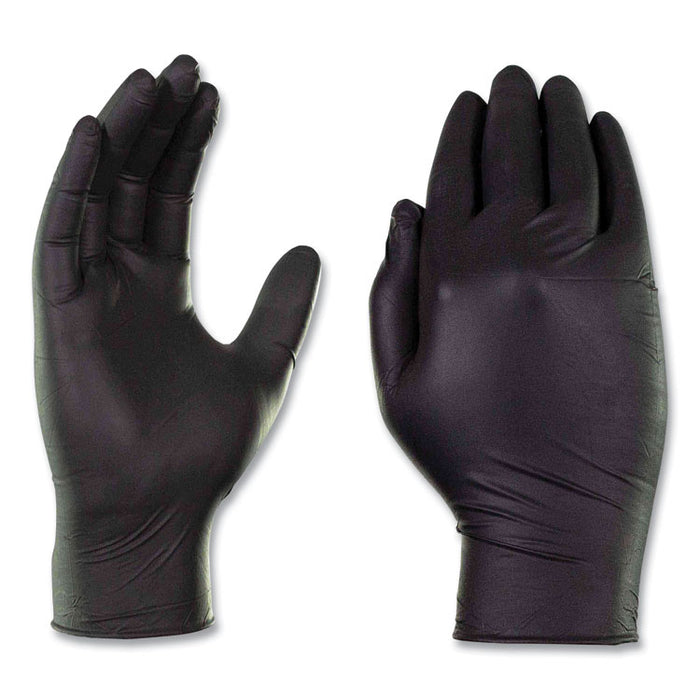 Industrial Nitrile Gloves, Powder-Free, Small, 3 mil Thick, 9.5" Long, Black, 100/Box, 10 Boxes/Carton