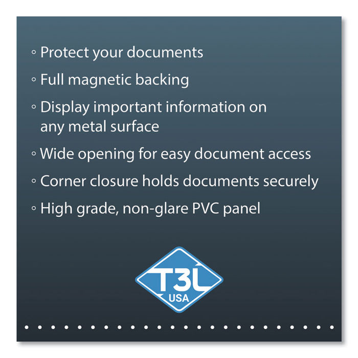 Easy Load Magnetic Pocket with Corner Closure, 14 x 11, Clear Frame, 5/Pack