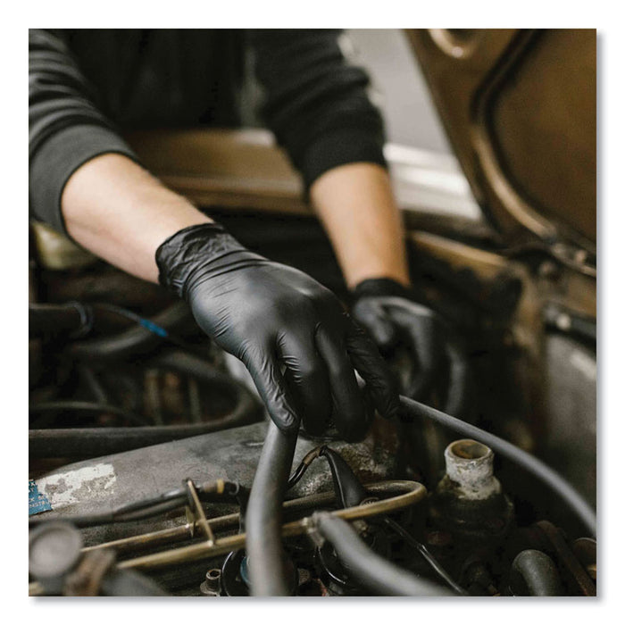 Industrial Nitrile Gloves, Powder-Free, Medium, 5 mil Thick, 9.5" Long, Black, 100/Box, 10 Boxes/Carton