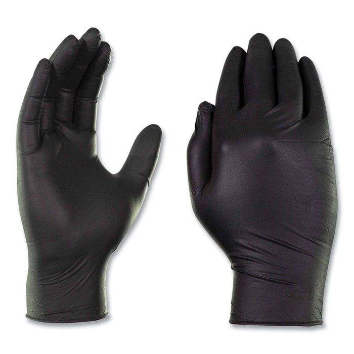 Industrial Nitrile Gloves, Powder-Free, Medium, 5 mil Thick, 9.5" Long, Black, 100/Box, 10 Boxes/Carton