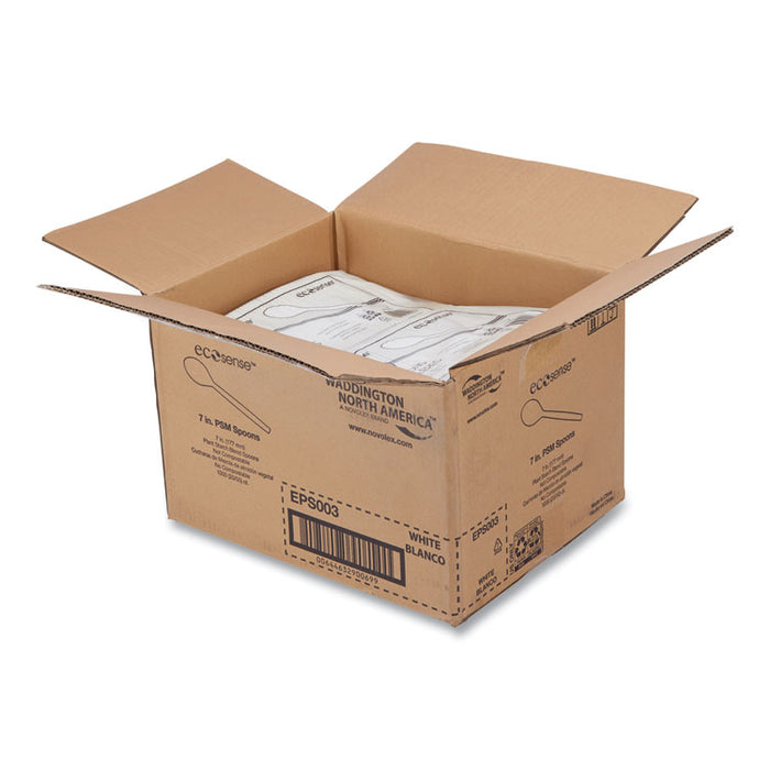 EcoSense Renewable Plant Starch Cutlery, Spoon, Plastic, Cream, 50/Pack, 20 Packs/Carton