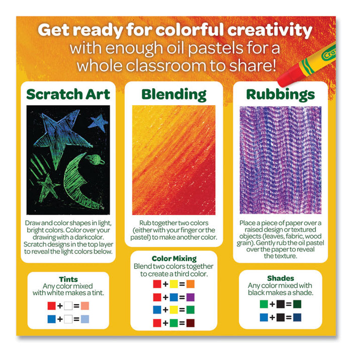 Oil Pastels,12 Assorted Colors, 336/Pack