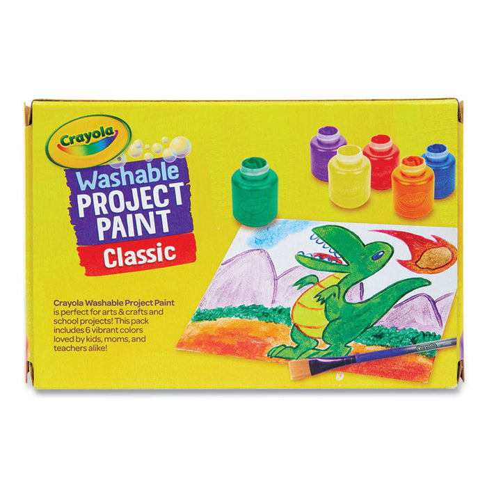 Washable Paint, 6 Assorted Colors, 2 oz Bottle, 6/Pack