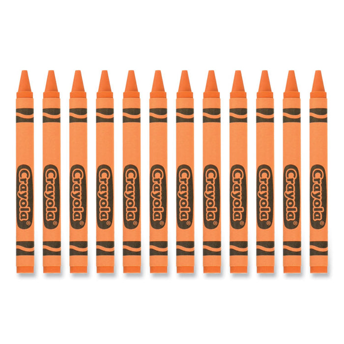 Bulk Crayons, Regular Size, 0.31" x 3.63", Orange, 12/Box