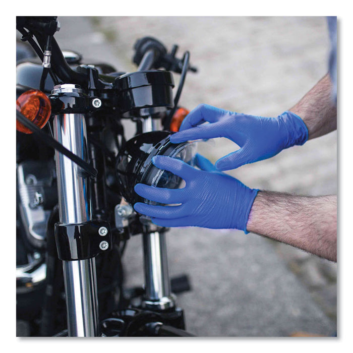 Heavy-Duty Industrial Nitrile Gloves, Powder-Free, Large, 6 mil Thick, 9.5" Long, Royal Blue, 100/Box, 10 Boxes/Carton