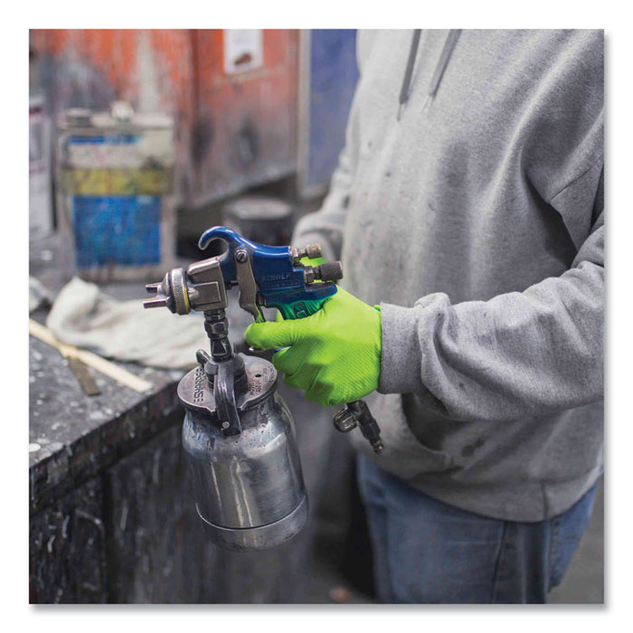 Heavy-Duty Industrial Nitrile Gloves, Powder-Free, Large, 8 mil Thick, 9.5" Long, Green, 100/Box, 10 Boxes/Carton