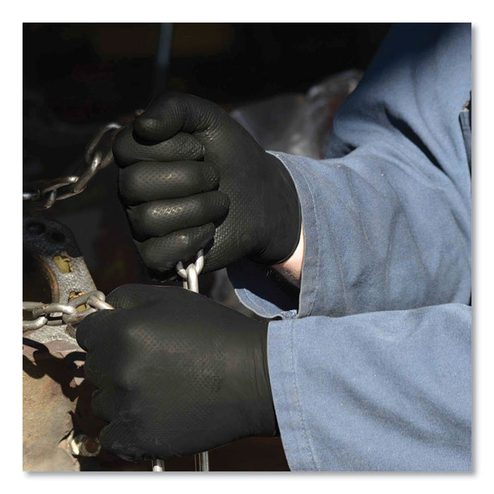 Heavy-Duty Industrial Nitrile Gloves, Powder-Free, X-Large, 6 mil Thick, 9.5" Long, Black, 100/Box, 10 Boxes/Carton