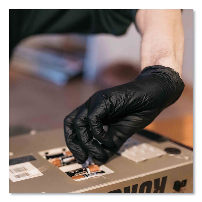 Industrial Nitrile Gloves, Powder-Free, XX-Large, 5 mil Thick, 9.5" Long, Black, 100/Box, 10 Boxes/Carton