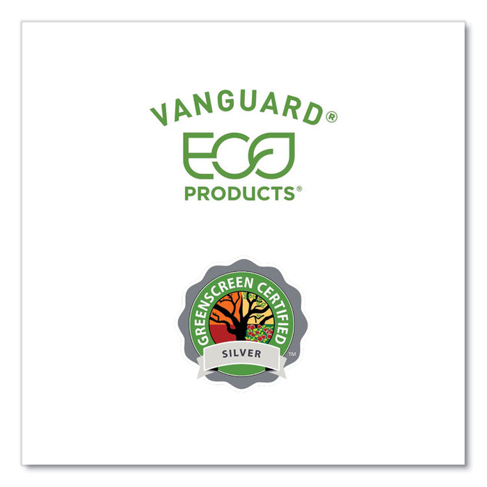 Vanguard Renewable and Compostable Sugarcane Plates, 10 x 10, White, 250/Carton