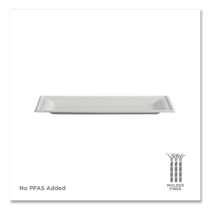 Vanguard Renewable and Compostable Sugarcane Plates, 5 x 10, White, 500/Carton