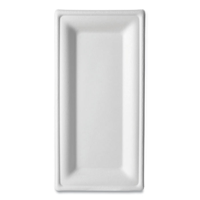 Vanguard Renewable and Compostable Sugarcane Plates, 5 x 10, White, 500/Carton