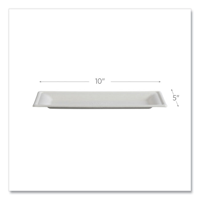 Vanguard Renewable and Compostable Sugarcane Plates, 5 x 10, White, 500/Carton