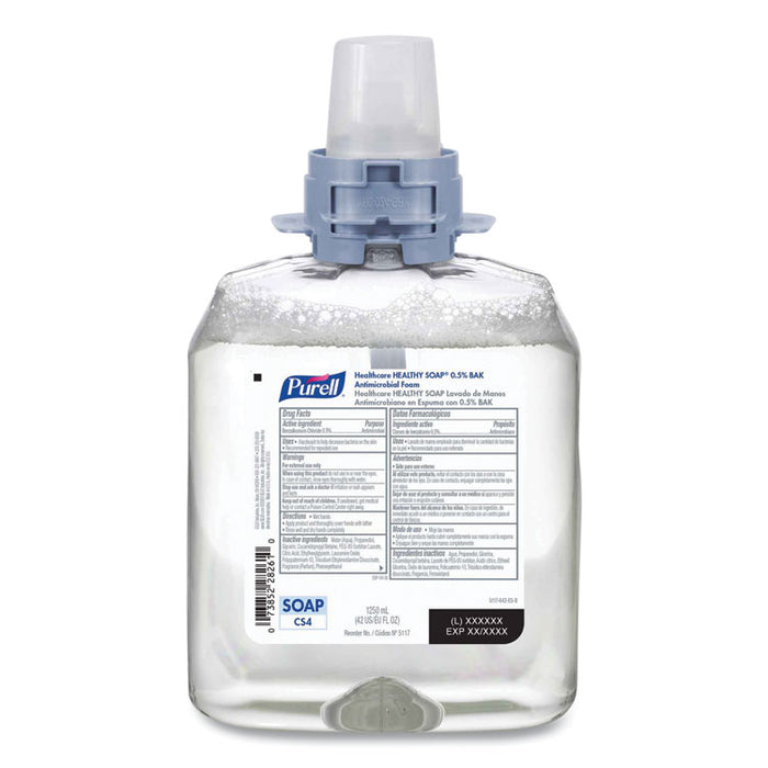 HEALTHY SOAP 0.5 BAK Antimicrobial Foam Refill, For CS4 Dispensers, Light Floral Scent, 1,250 mL, 4/Carton