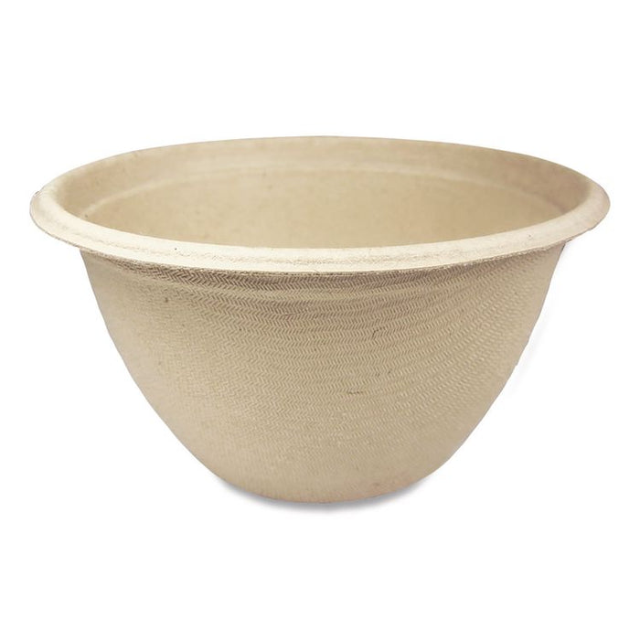 Fiber Barrel Bowls, 12 oz, 4.5" Diameter x 2.5" h, Natural, Paper, 500/Carton