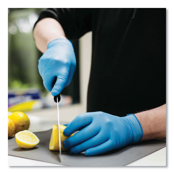 Industrial Nitrile Gloves, Powder-Free, Medium, 3 mil Thick, 9.5" Long, Blue, 100/Box, 10 Boxes/Carton