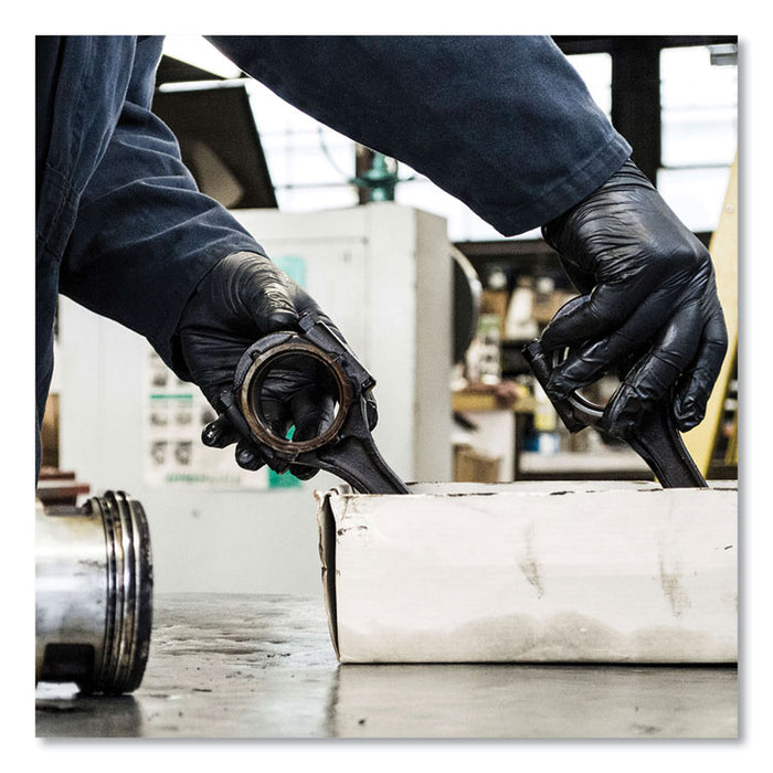 Industrial Nitrile Gloves, Powder-Free, X-Large, 3 mil Thick, 9.5" Long, Black, 100/Box, 10 Boxes/Carton