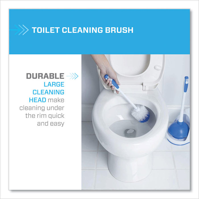 Turbo Plunger and Bowl Brush Set, 12.5" Plastic Handle, 6" dia, White