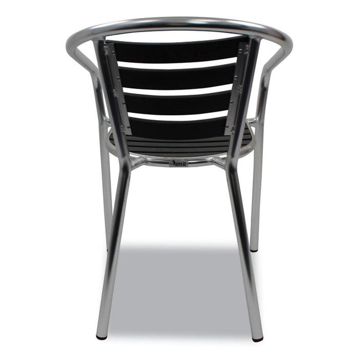 Pinzon Series Chairs, Support Up to 300 lb, 18" Seat Height, Black/Silver Seat, Black/Silver Back, Silver Base