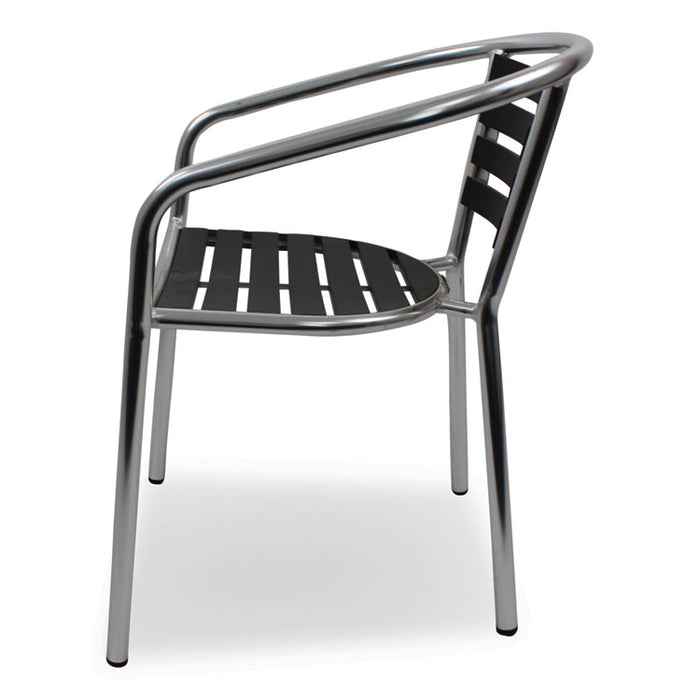Pinzon Series Chairs, Support Up to 300 lb, 18" Seat Height, Black/Silver Seat, Black/Silver Back, Silver Base