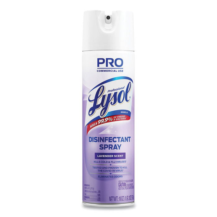 Disinfectant Spray, Lavender Scent, 19 oz Aerosol Spray, 12/Carton