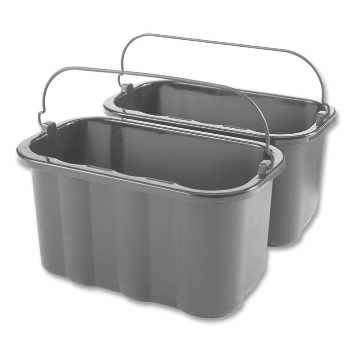 Heavy-Duty Cleaning Cart Caddy, 10 qt, Black, 6/Carton
