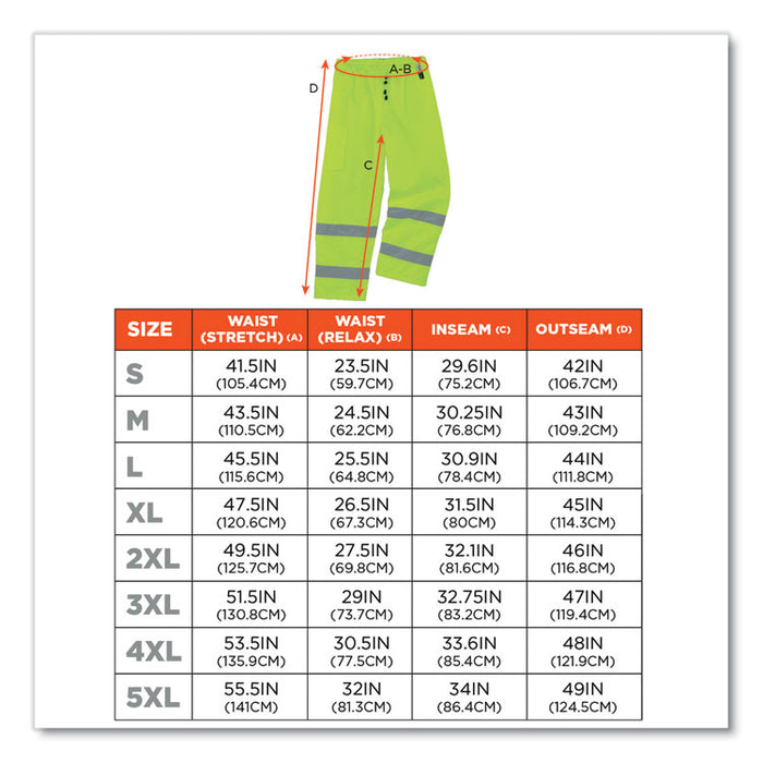 GloWear 8925 Class E Hi-Vis Thermal Pants, 3X-Large, Lime