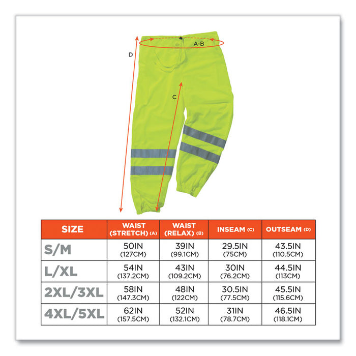 GloWear 8910 Class E Hi-Vis Pants, 2X-Large/3X-Large, Lime