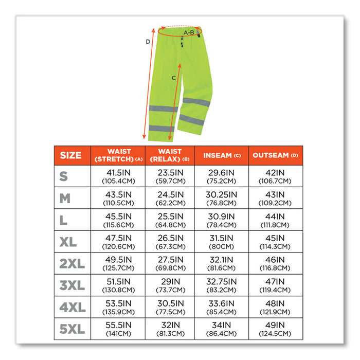 GloWear 8925 Class E Hi-Vis Thermal Pants, 4X-Large, Lime