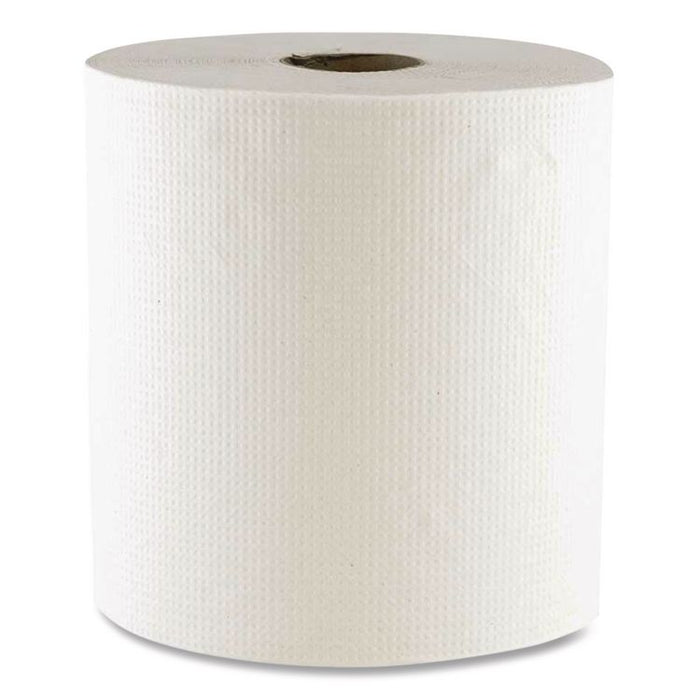 Hard Wound Towel, 1 Ply, 8" x 700 ft, White, 6/Carton