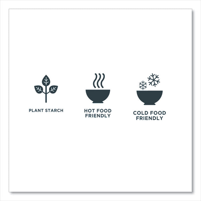 EcoSense Renewable Plant Starch Cutlery, Fork, Plastic, Cream, 50/Pack