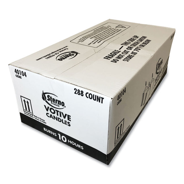 Food Warmer Votive Candles, 10 Hour Burn, 1.46"d x 1.33'h, White, 288/Carton