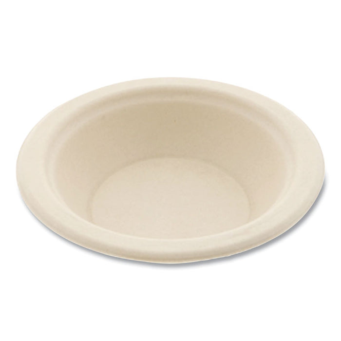 Bagasse PFAS-Free Dinnerware, Round Bowl, Sugarcane, 12 oz, Tan, 1,000/Carton