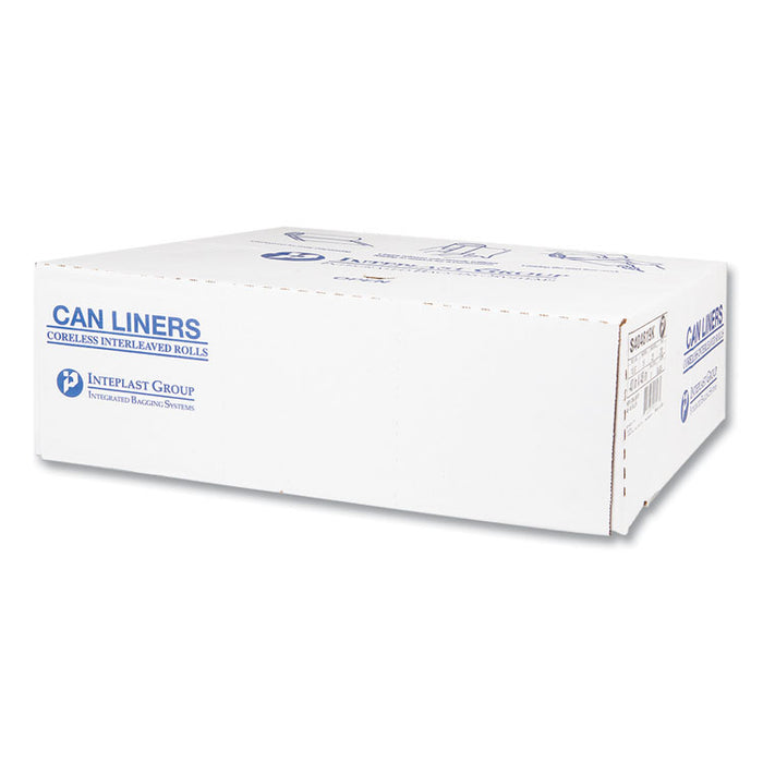 High-Density Commercial Can Liners, 56 gal, 22 mic, 43" x 48", Black, Interleaved Roll, 25 Bags/Roll, 6 Rolls/Carton