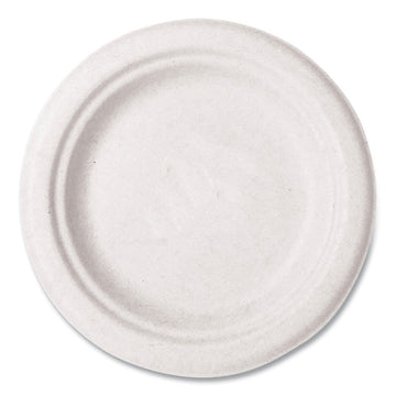Nourish Molded Fiber Tableware, Compostable, Plate, Sugarcane, 6" dia, White, 1,000/Carton