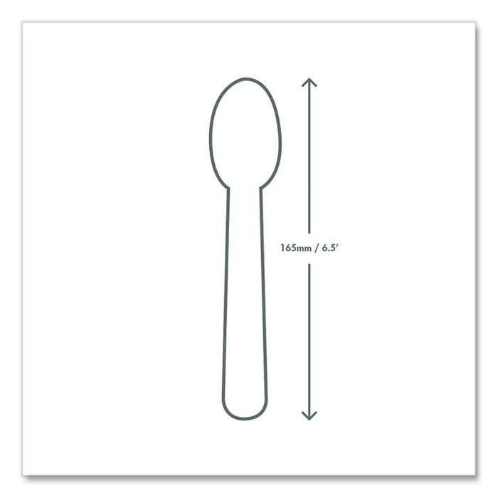 White CPLA Cutlery, General Purpose Spoon, Plastic, 1,000/Carton