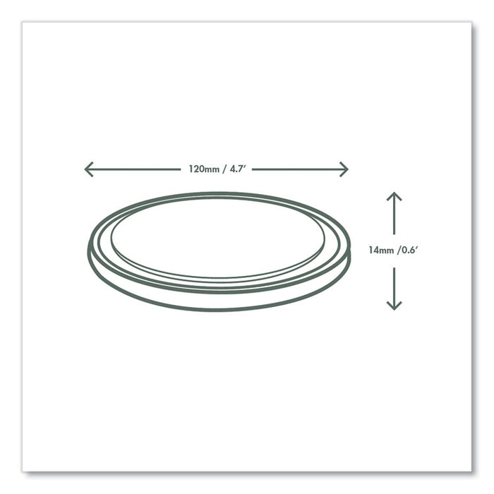Round Deli Pot Lids, Compostable, For 8 oz to 32 oz Deli Containers, Clear, Plastic, 500/Carton
