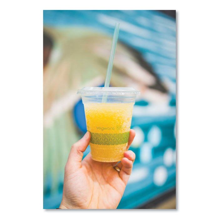 96-Series Cold Cup, 12 oz, Plastic, Clear/Green, 1,000/Carton
